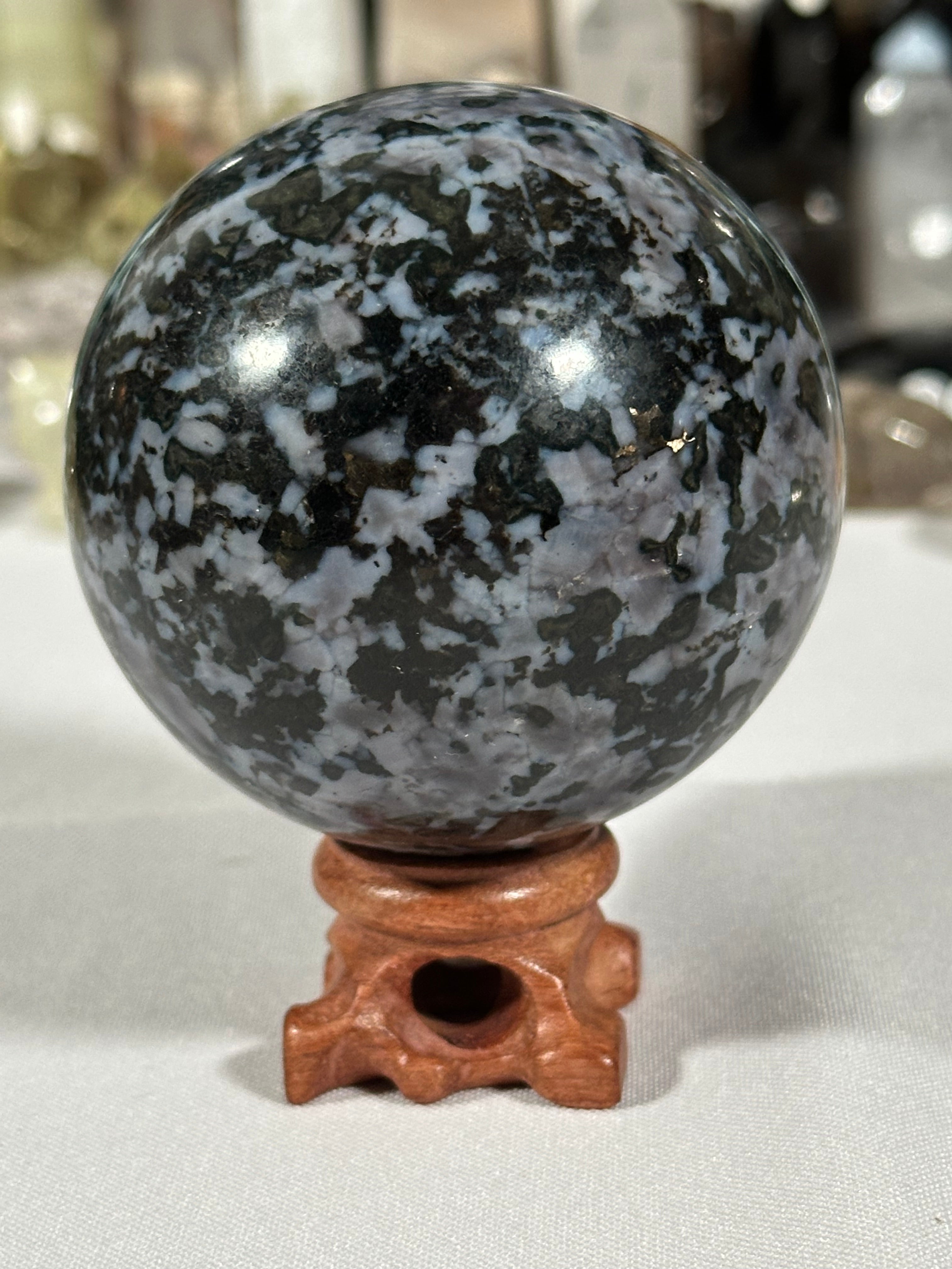 Indigo Gabbro/Mystic Merlinite Sphere - SKU250