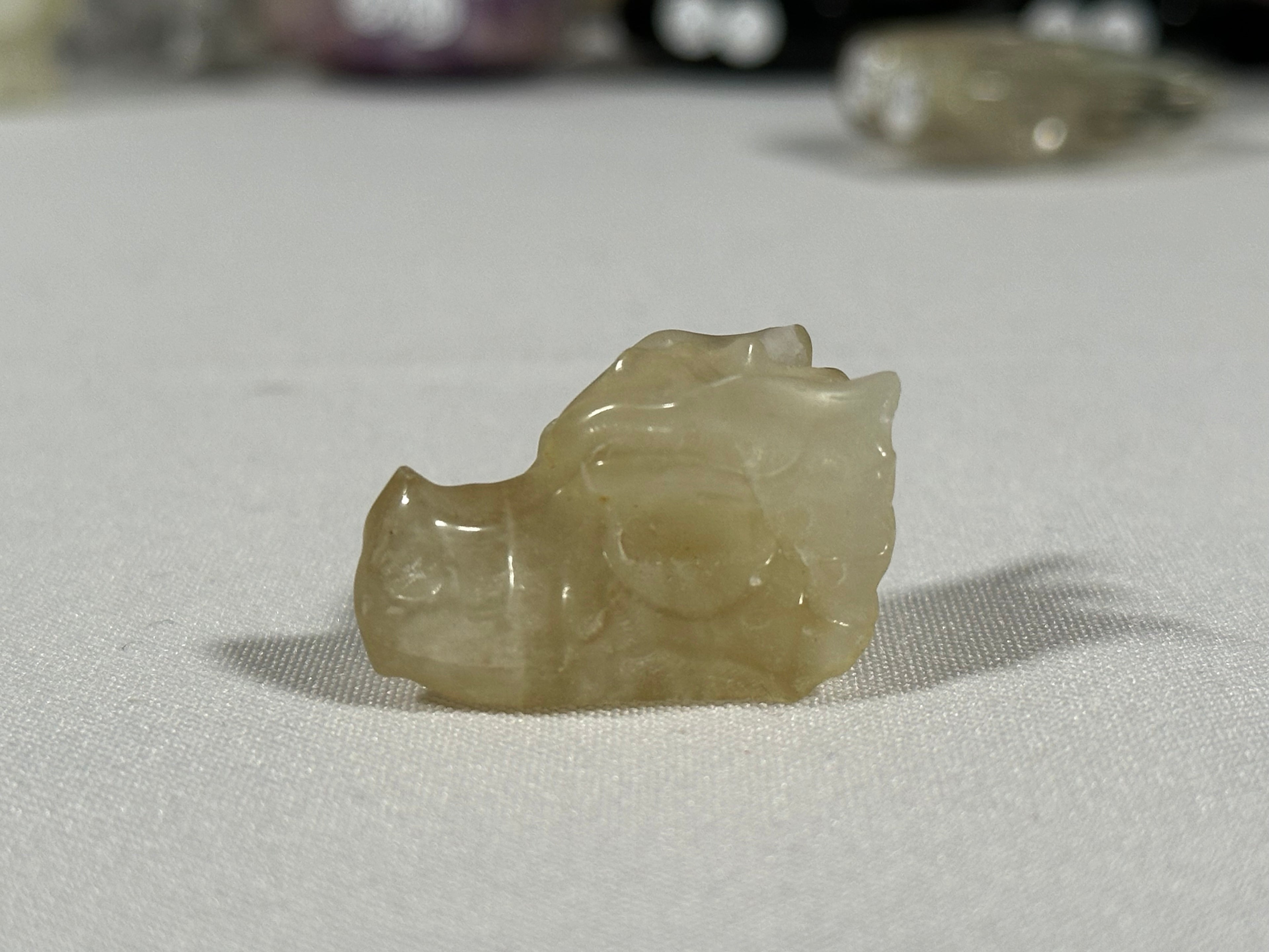 Citrine Mini Dragon Head Carving - SKU302